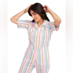 Nooworks x Bando Rainbow Striped Jumpsuit
